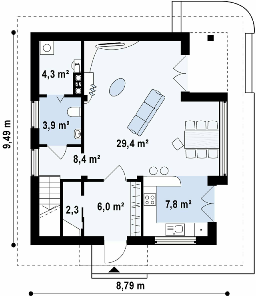 Дом ГБ-122 - план первого этажа